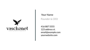 Vasckonet business card, classic layout