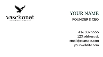 Vasckonet business card, minimal layout