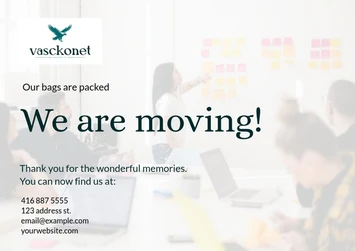 Vasckonet announcement card
